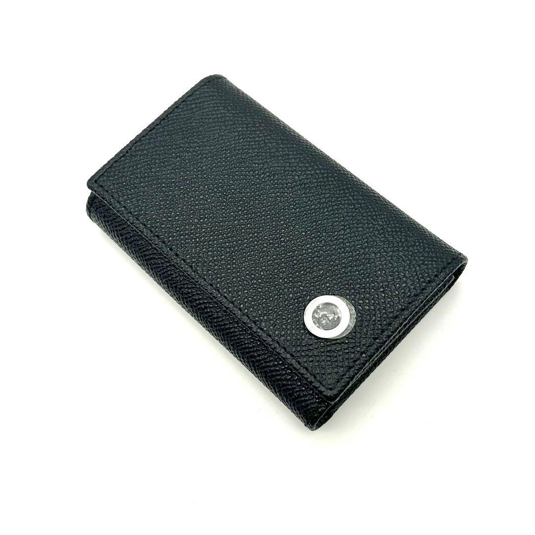 未使用 BVLGARI メンズ 6連 レザーキーケース ブラック キーホルダー