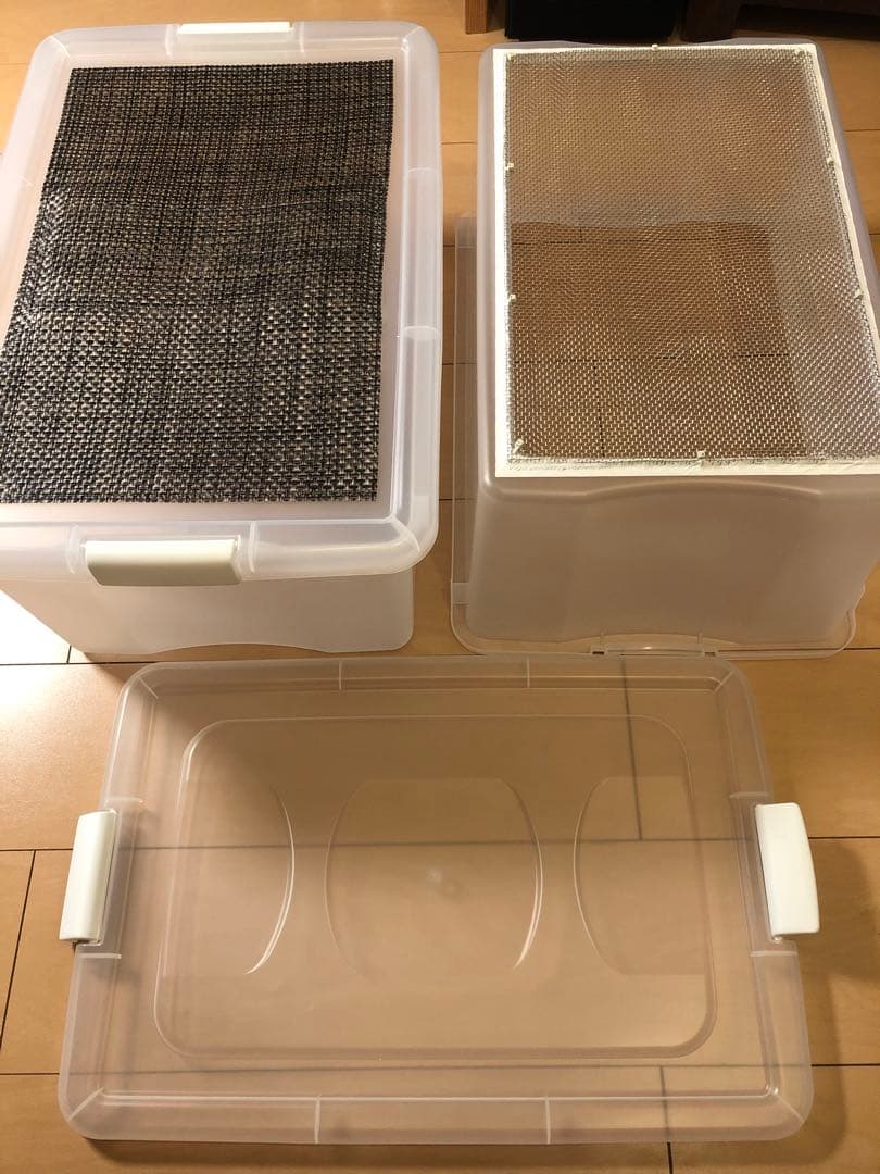 雫工房　フルセット！デュビア用飼育・繁殖ケージ　大型　二重底上段メッシュ底