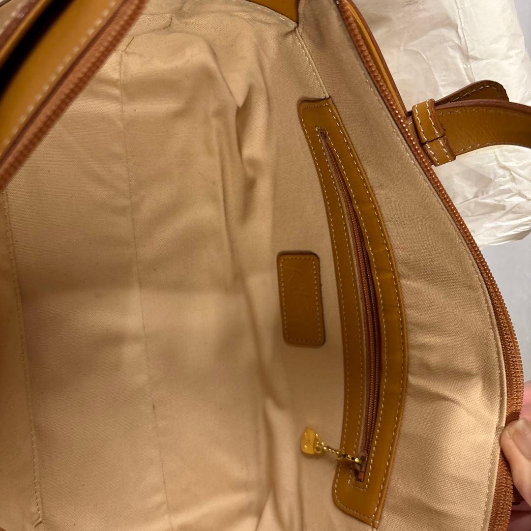 オレンジ レザートートバッグ 中型