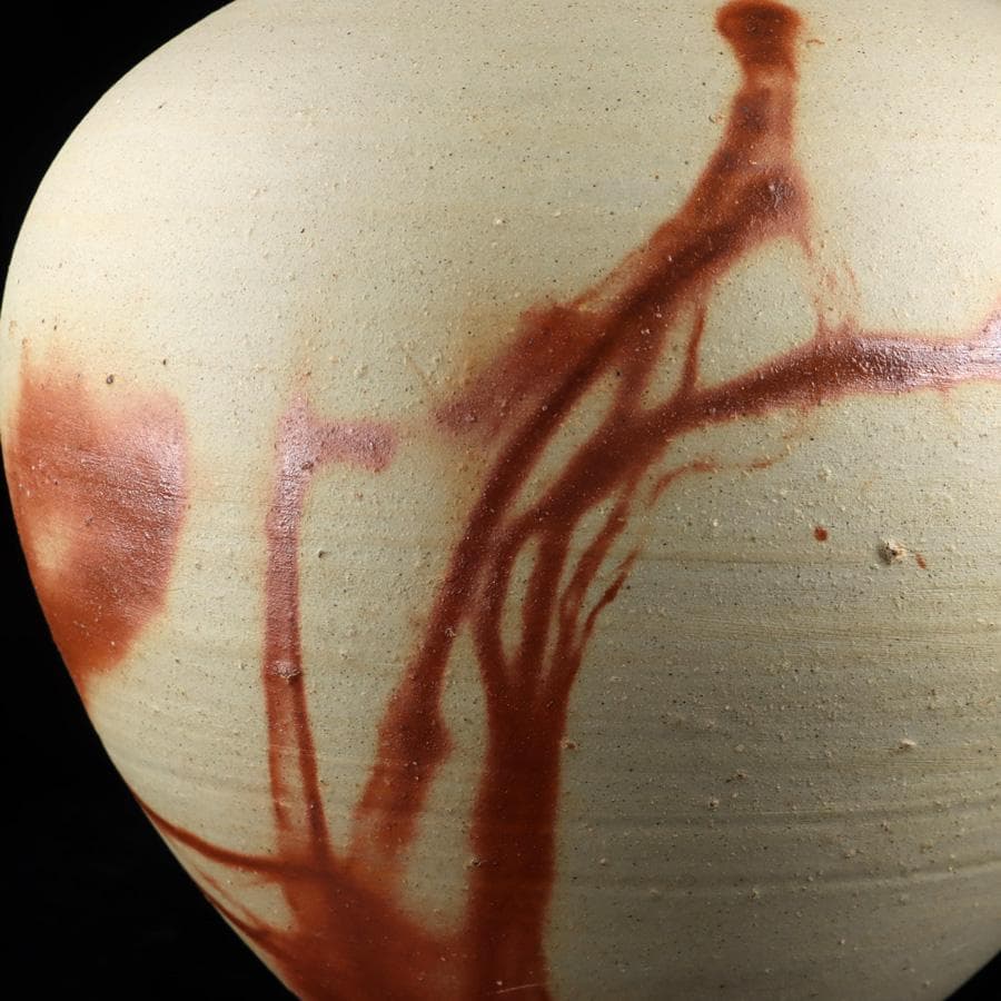 専用 Y2917 人間国宝 伊勢崎淳 備前焼 大壷 35㎝ 飾壷 共箱