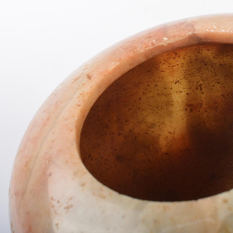 中国　玉石彫刻　山水漢詩刻　水孟　銅匙付　合わせ箱　M　R6515