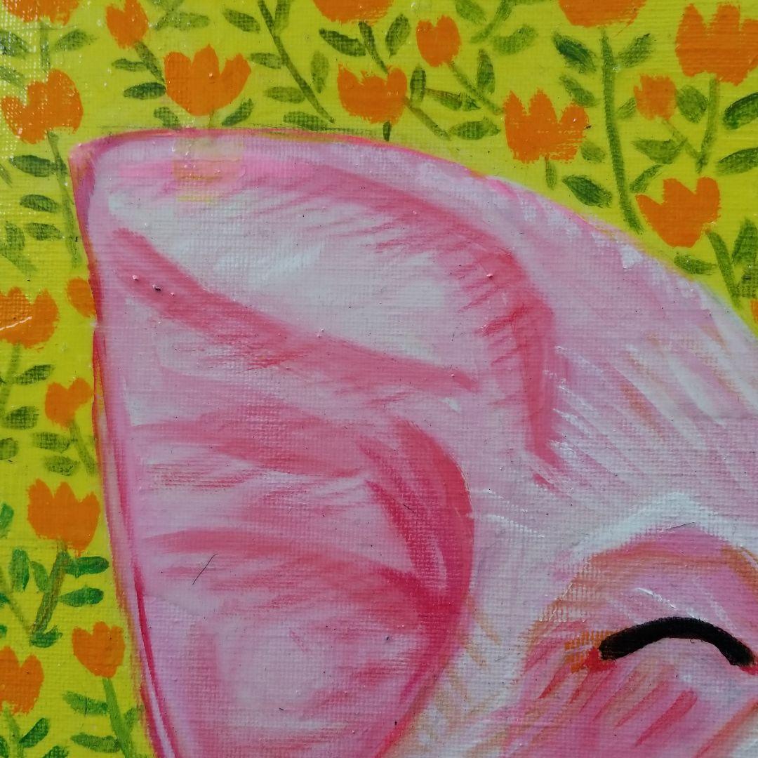 油絵　専用　すっごく笑ってる子ぶた