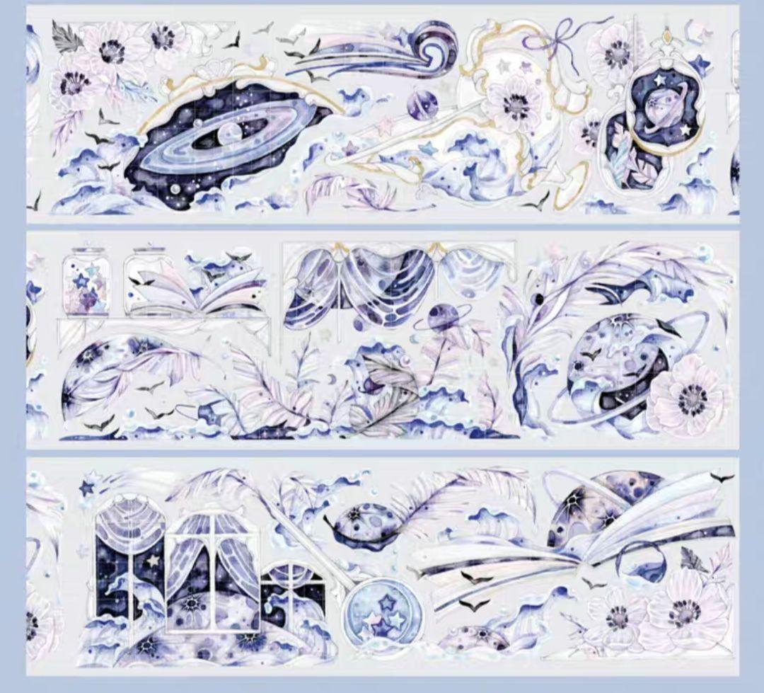 巻売 545★ 海外 マスキングテープ マステ PET 装飾 星 虹光