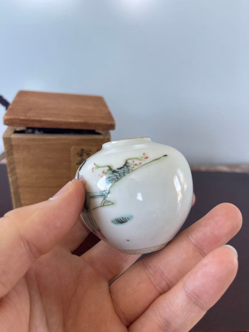 希少美品　粉彩茶入　中国清時代