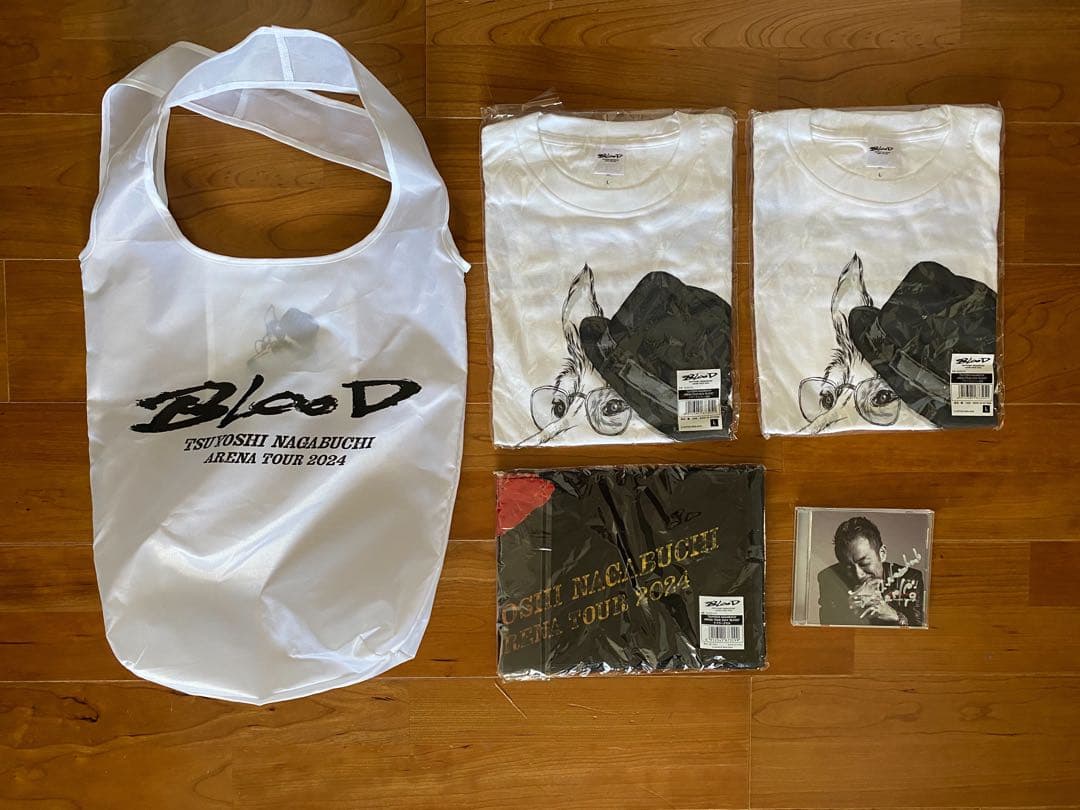 長渕剛 2024年アリーナツアー T シャツ2枚、タオル、サイン入りCDセット