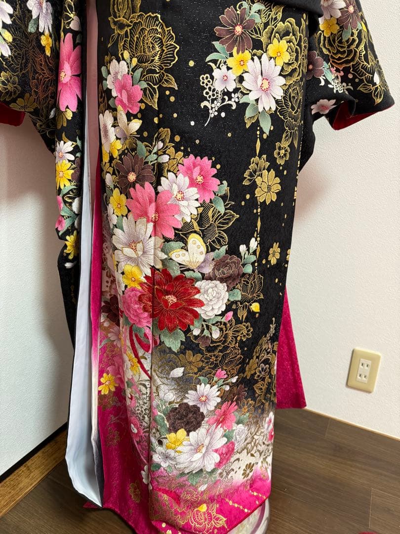 振袖　フルセット　華やか　ふくよかサイズ