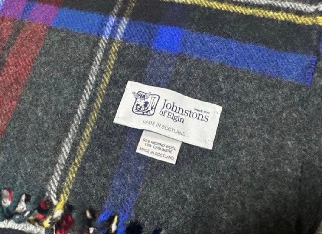 ジョンストンズ　マフラー　ストール　チェックストール　チェック　ジャーナル