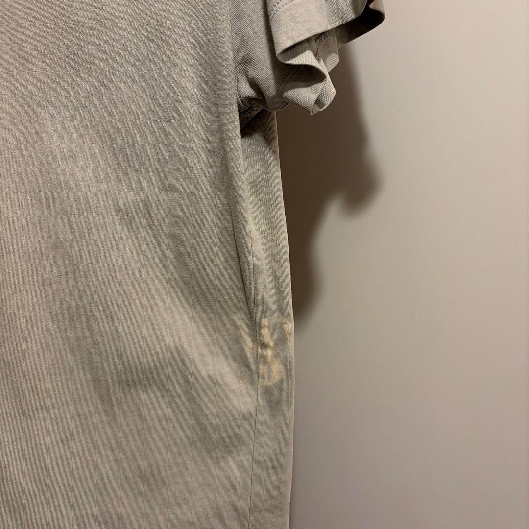 LOEWE ベージュ ロゴ刺繍 Tシャツ　漂白剤染み有り