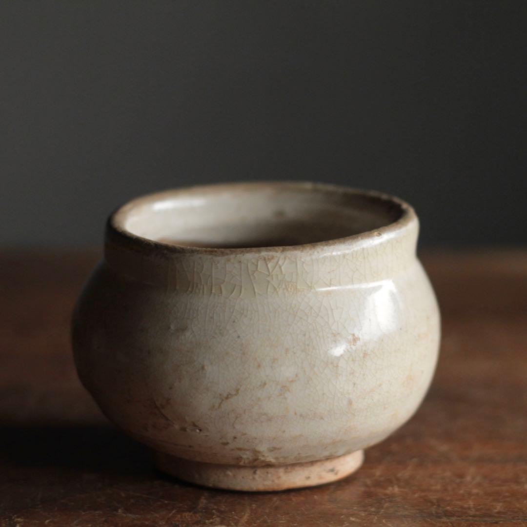 中国 白化粧土 小壺 茶碗 中国美術 古美術 古道具 アンティーク 茶道具