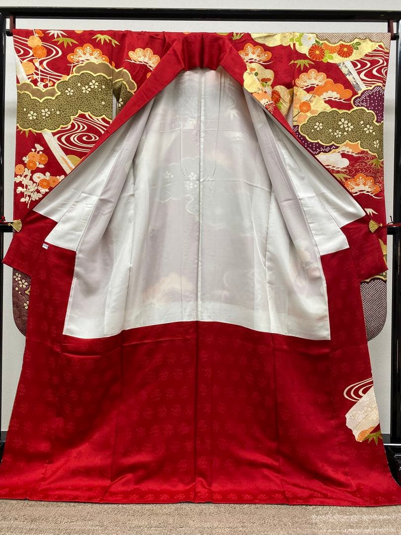 振袖 長襦袢 袋帯 3点セット 青柳 身丈 172cm ガード加工済