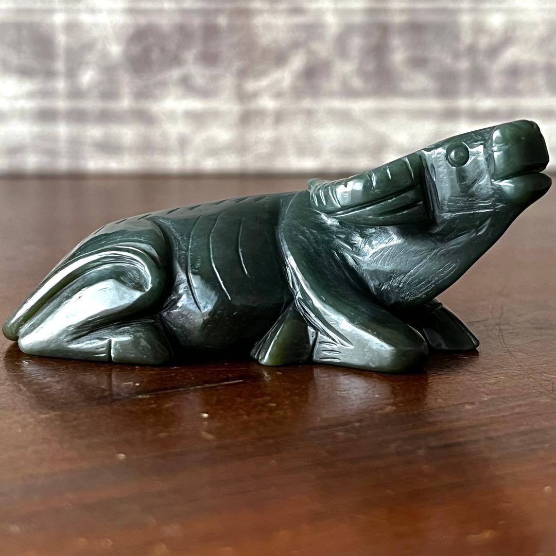 和田玉 青玉 藍青 古翡翠 彫刻 手彫り 牛 ネフライト 軟玉 アンティーク