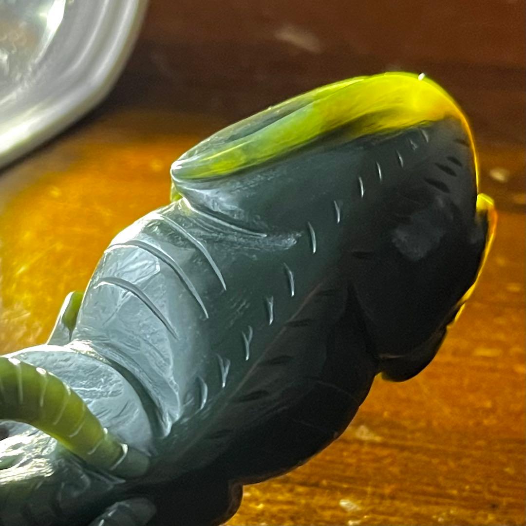 和田玉 青玉 藍青 古翡翠 彫刻 手彫り 牛 ネフライト 軟玉 アンティーク