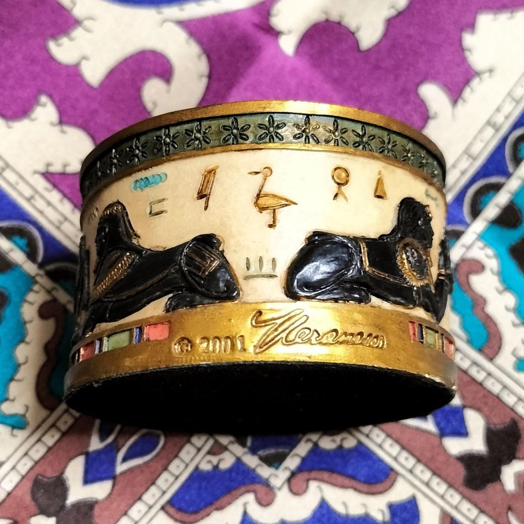 民族工芸品✨古代エジプト調モチーフ 神秘的レリーフ彫刻 装飾品✨貴重品 小物入れ