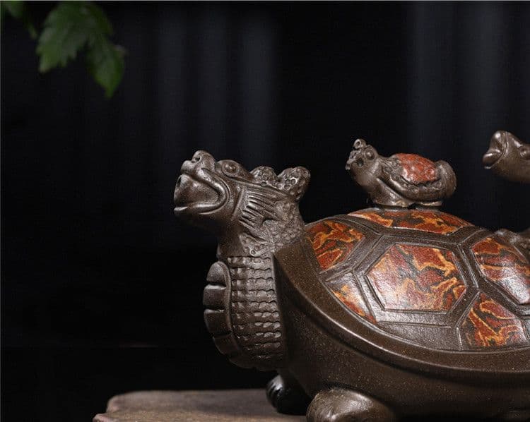 龍亀壺 紫泥急須・茶壺・茶道具置物・古置物