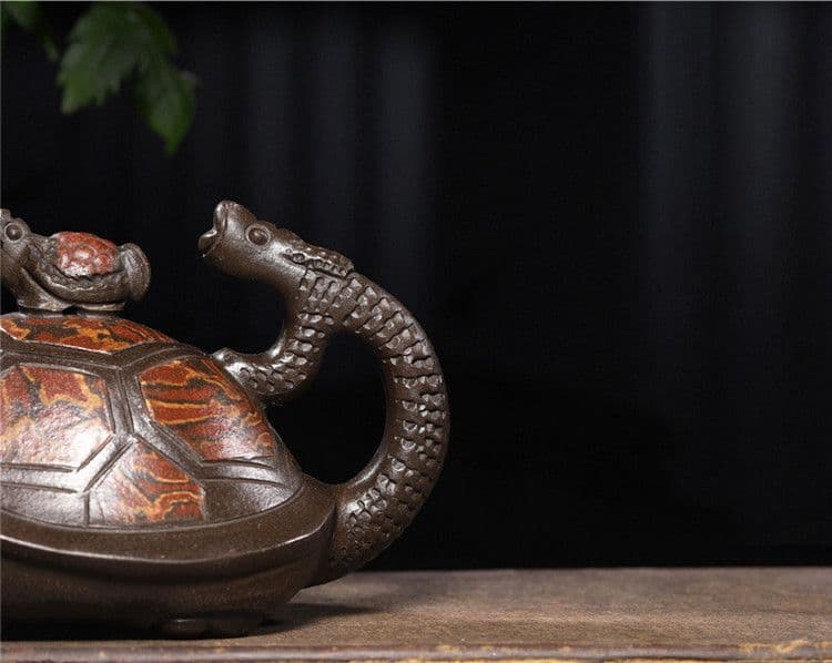 龍亀壺 紫泥急須・茶壺・茶道具置物・古置物