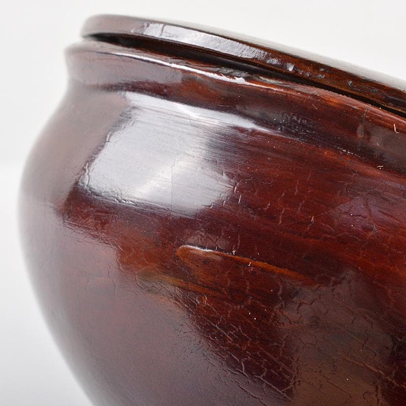 茶道具　漆塗　青貝文字　茶器　蓋物　時代箱付　M　R5487