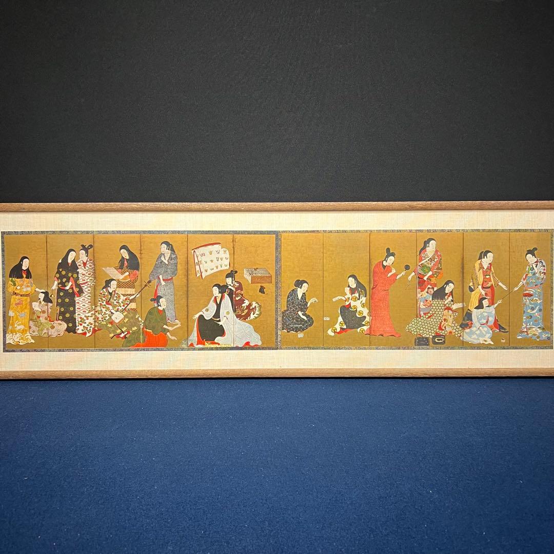 4148 「松浦屏風」 婦女遊楽図屏風 工芸印刷 紙本 日本画 江戸時代