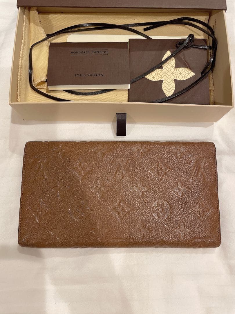 Louis Vuitton ブラウン レザー 長財布