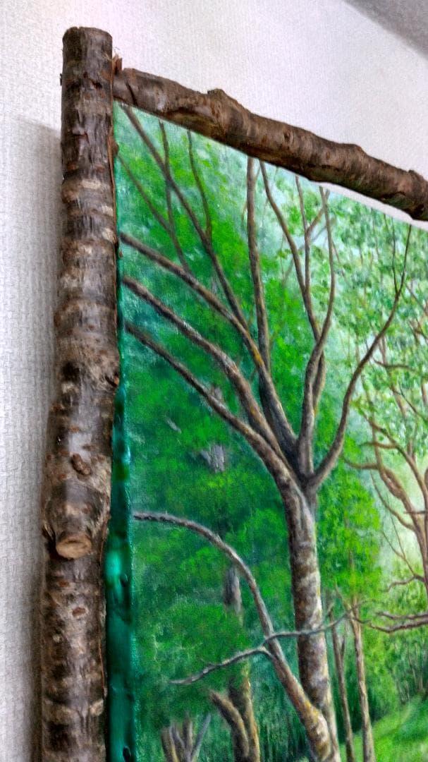 「公園の風」F20油彩画 油絵 絵画 風景画 原画