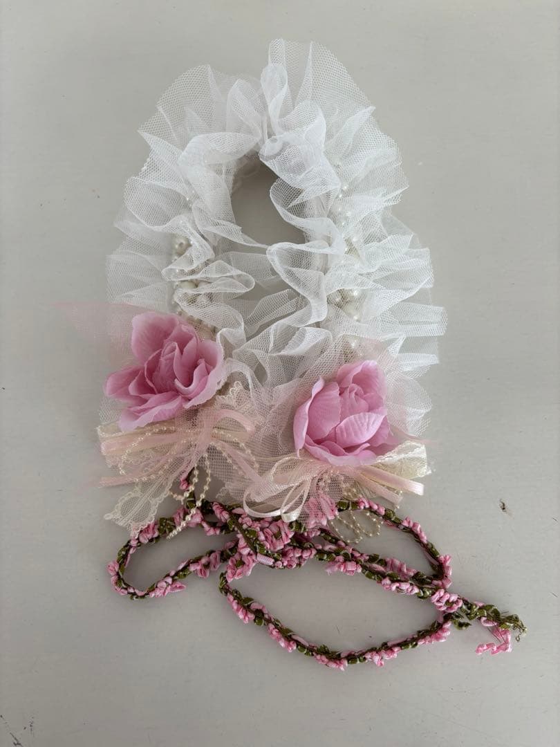アンティーク雑貨 Pink Rose Long Trim