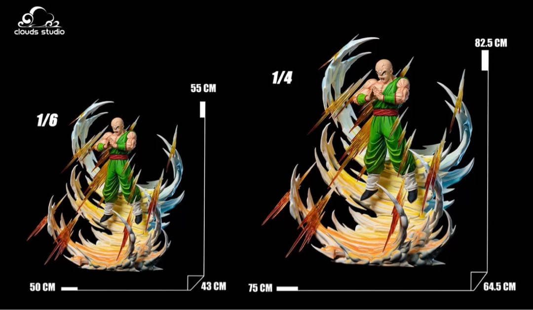 ドラゴンボール 天津飯 ガレキ ガレージキット スタチュー X②