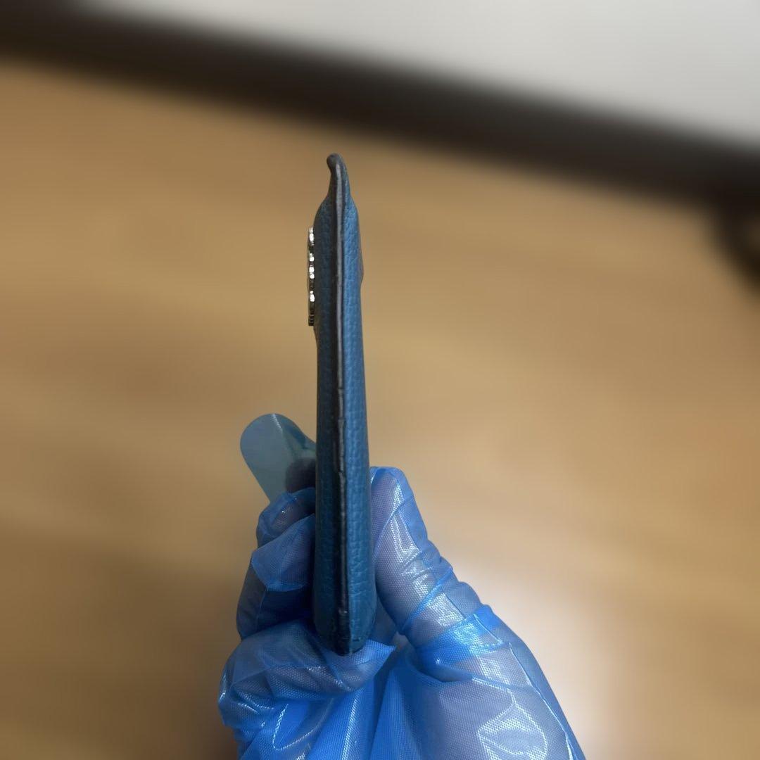 LOEWE ロエベ　ケース　スクエアカードホルダー　アナグラム　青