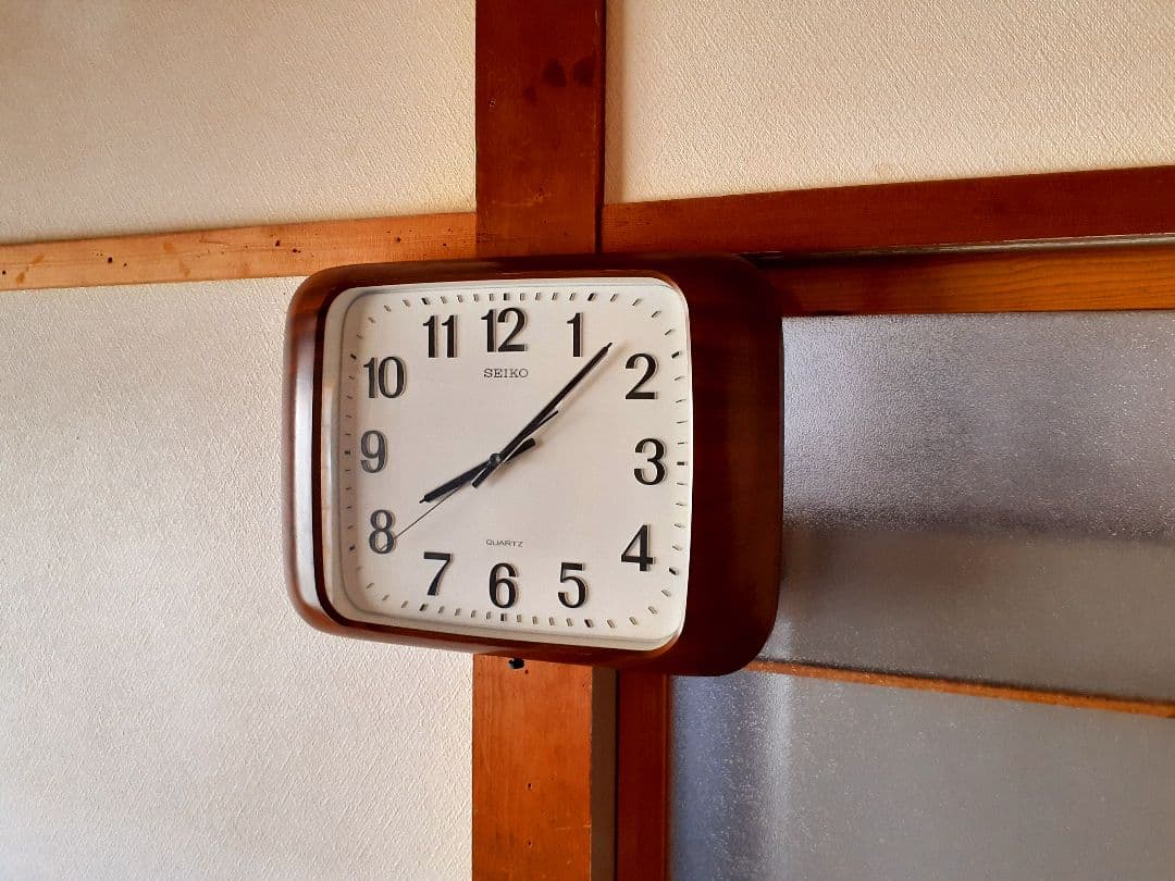 70's　SEIKO　掛け時計　ミッドセンチュリー　ビンテージ　レトロ　スクエア