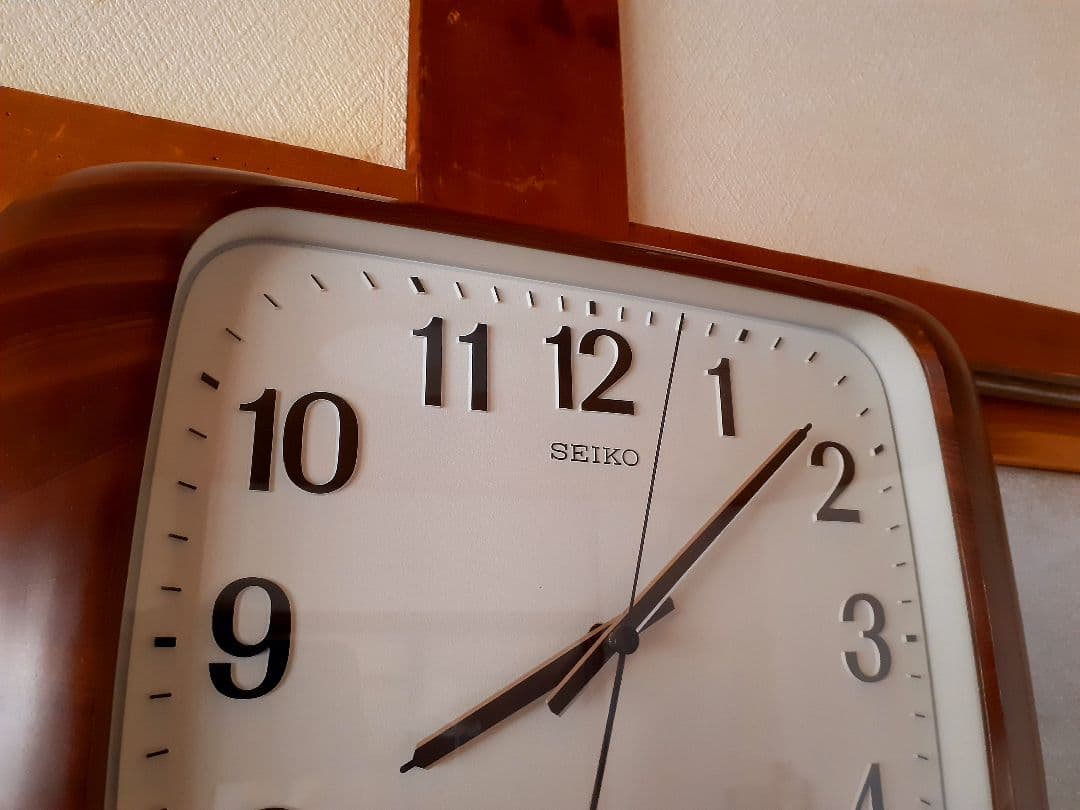 70's　SEIKO　掛け時計　ミッドセンチュリー　ビンテージ　レトロ　スクエア