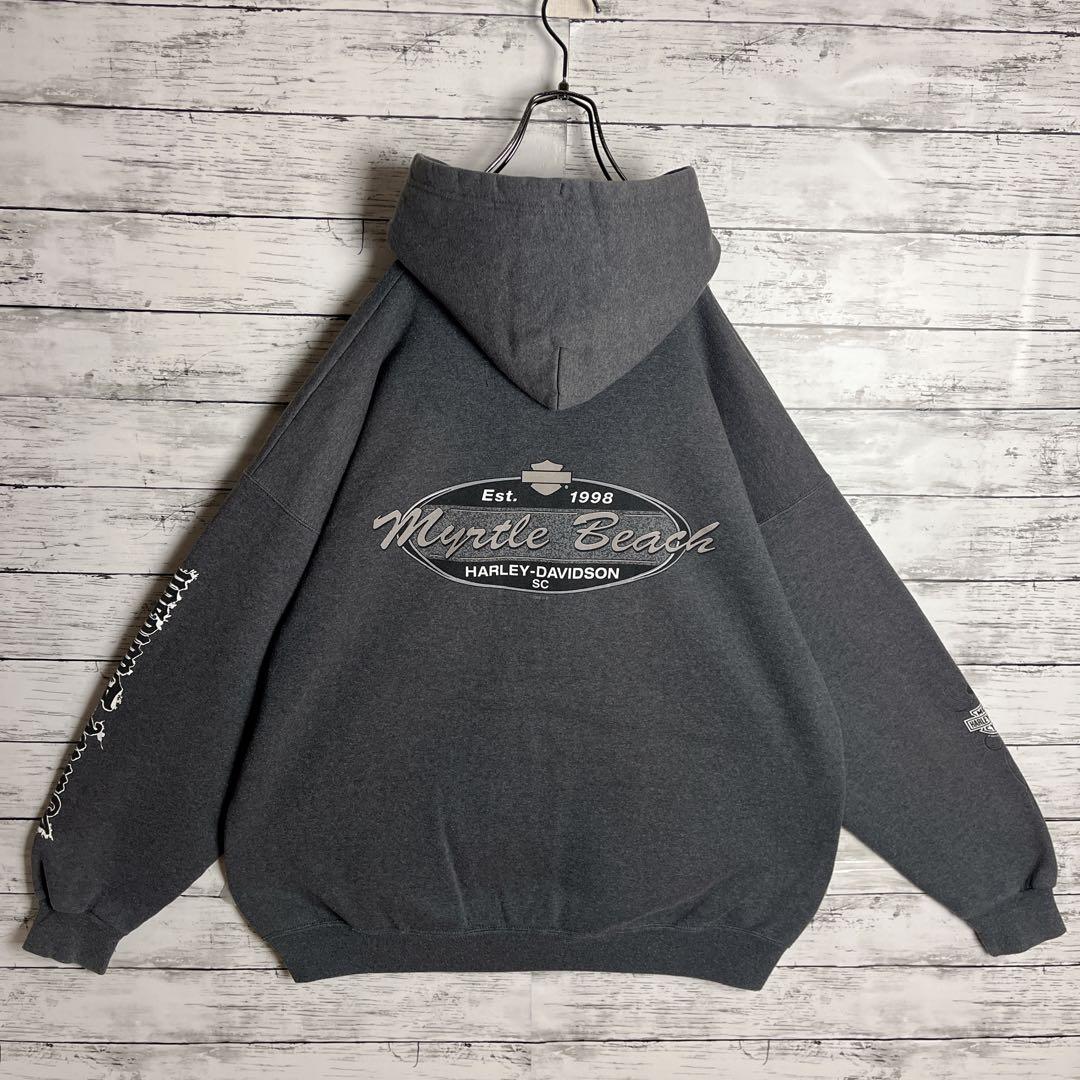 ハーレーダビッドソン◎フルジップ XL スペード柄 パーカー D284