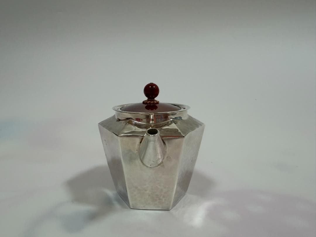 純銀製 六面取 急須 銀瓶 煎茶道具