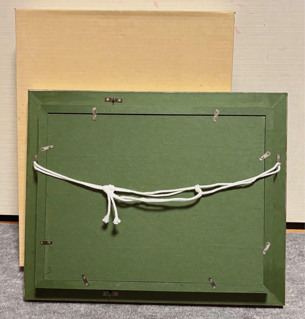 【F4号】手描き油彩　山下清 長岡の花火　サイン　落款　共シール　額縁　代表作