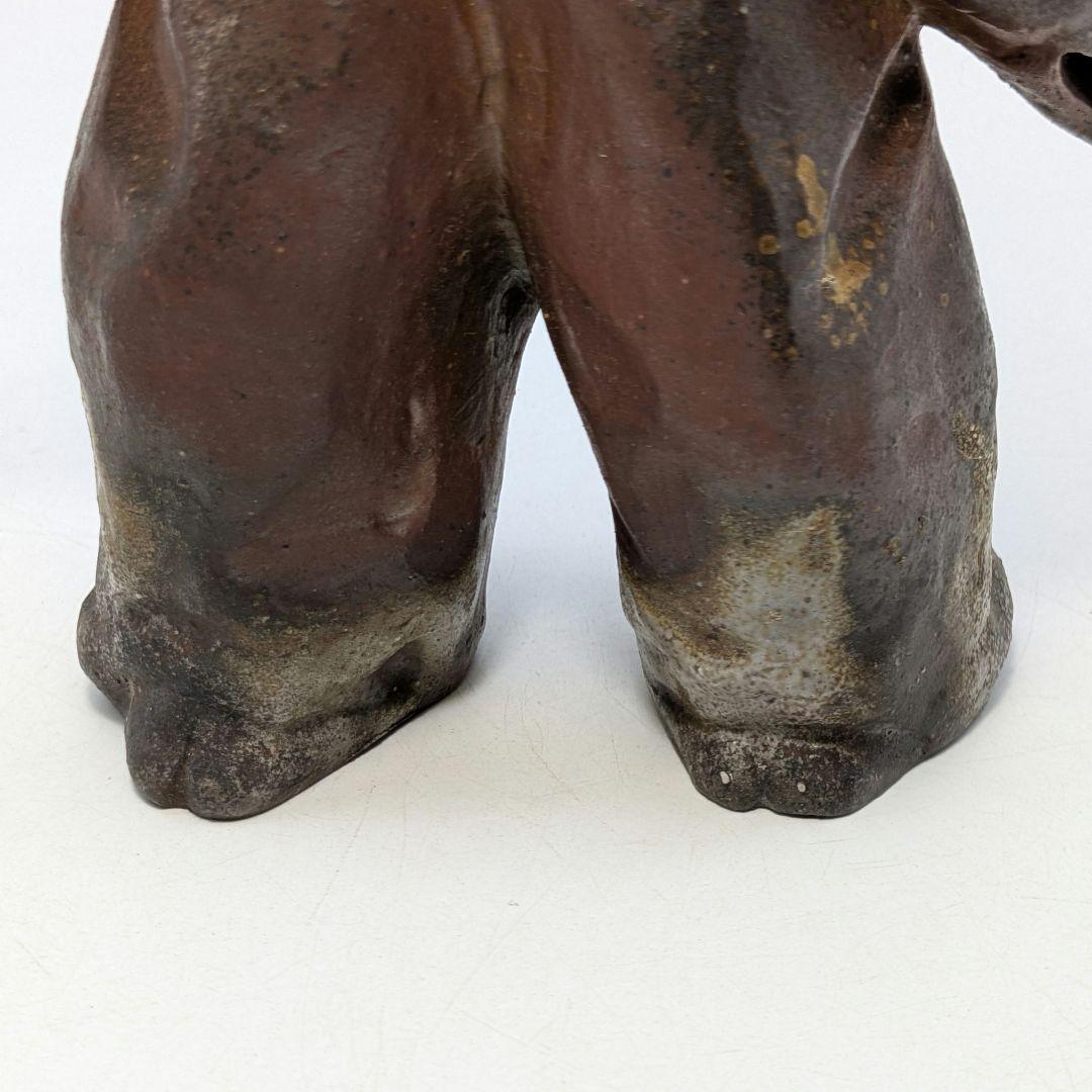 岡山県重要無形文化財 浦上善次 備前焼 壬申置物 共箱栞 サル 猿 三番叟 猿楽