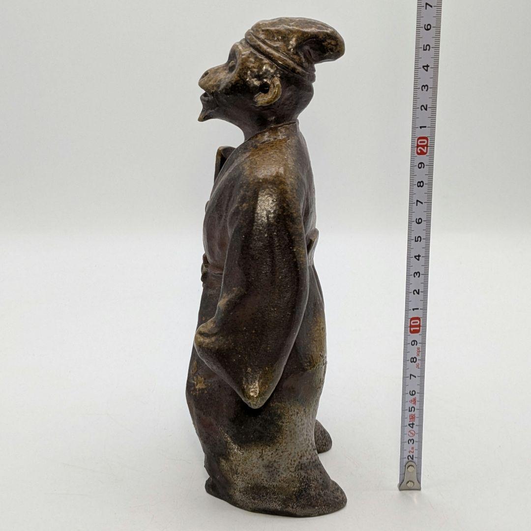 岡山県重要無形文化財 浦上善次 備前焼 壬申置物 共箱栞 サル 猿 三番叟 猿楽