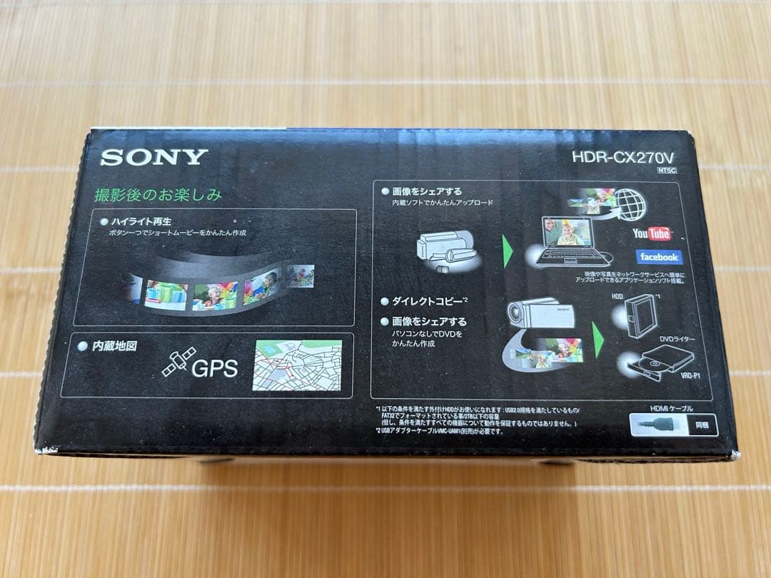新品　SONY HDR-CX270V ブラック　ビデオカメラ 本体
