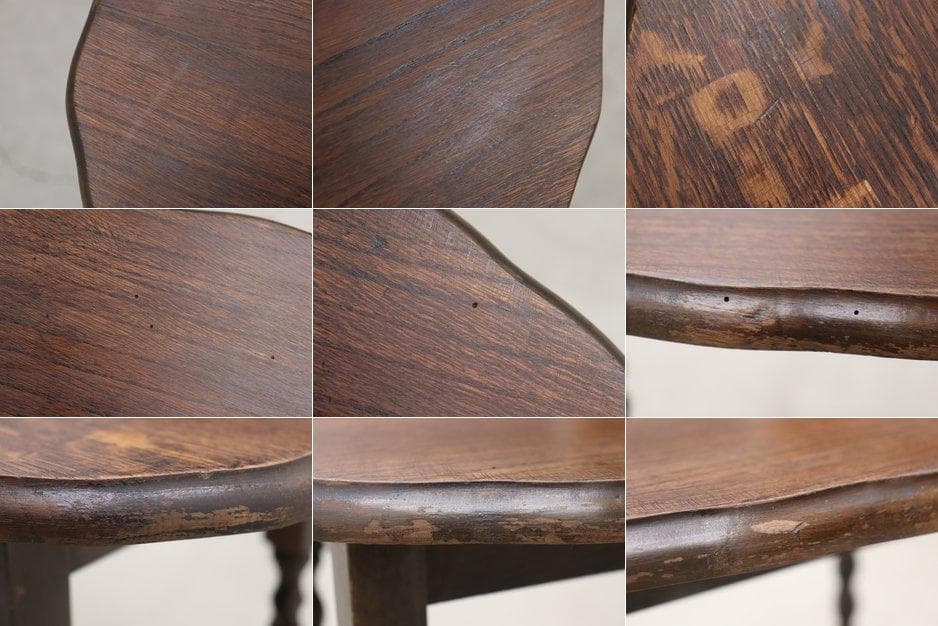 英国 イギリス ヴィンテージ ツイストレッグ オーク無垢材 サイドテーブル