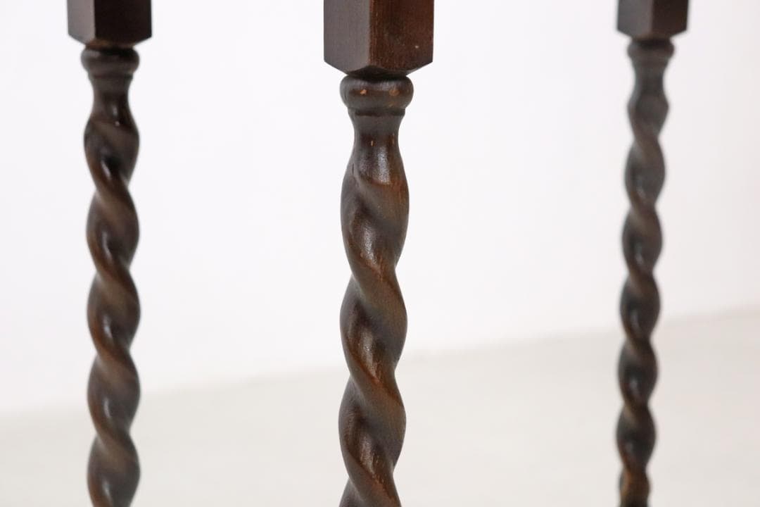 英国 イギリス ヴィンテージ ツイストレッグ オーク無垢材 サイドテーブル