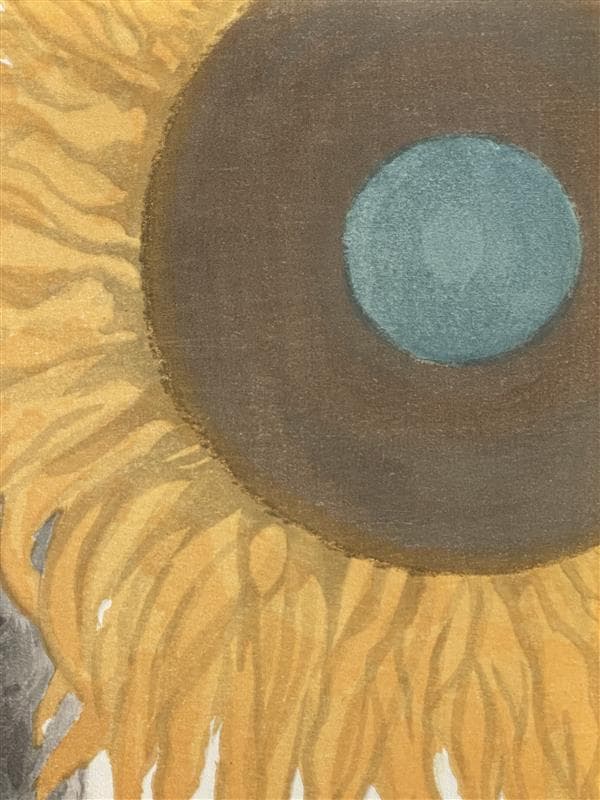 t*1様 「真作」高山辰雄「ひまわり」木版画　25/150　証書付き