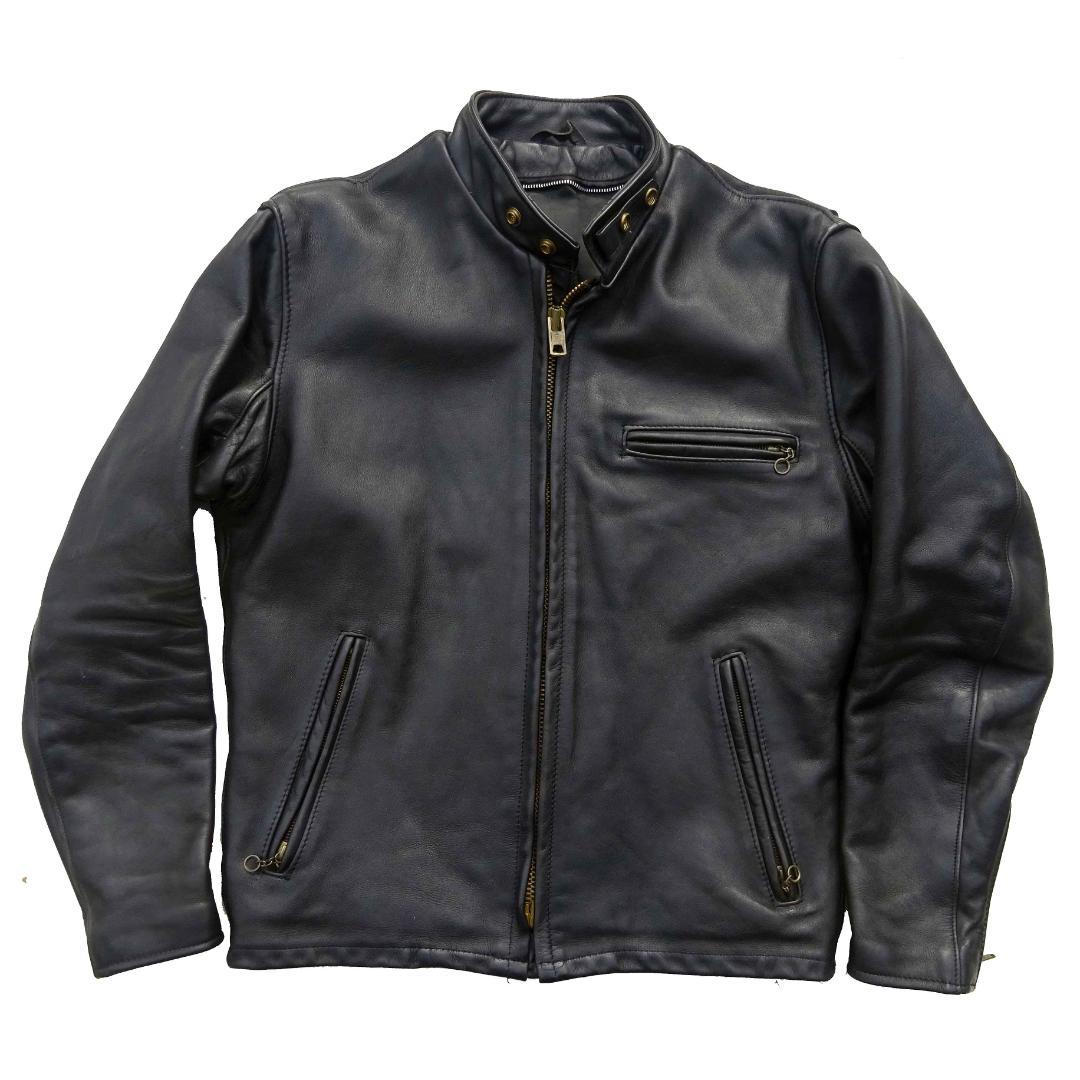 米国製Schottショット/立襟シングルライダース641/40真鍮系金ゴールド