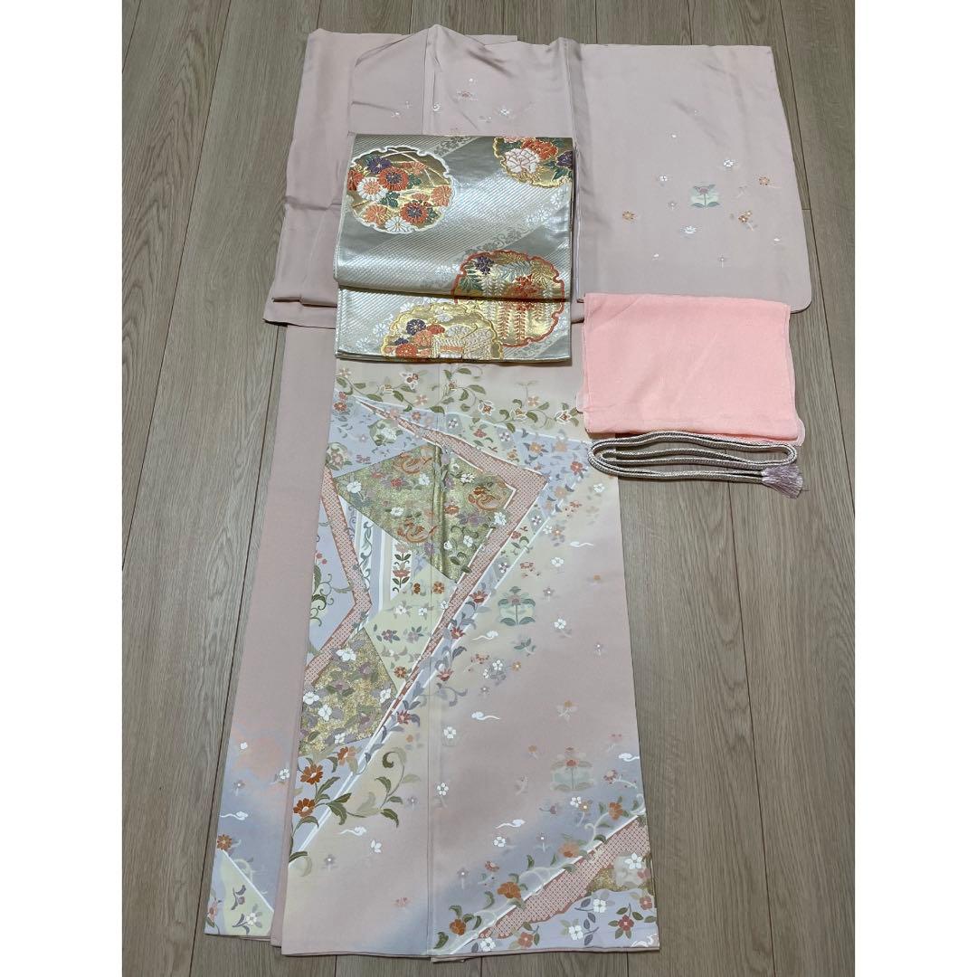 訪問着フルセット　友禅　金駒刺繍　袷　身丈155cm 裄丈64.5cm