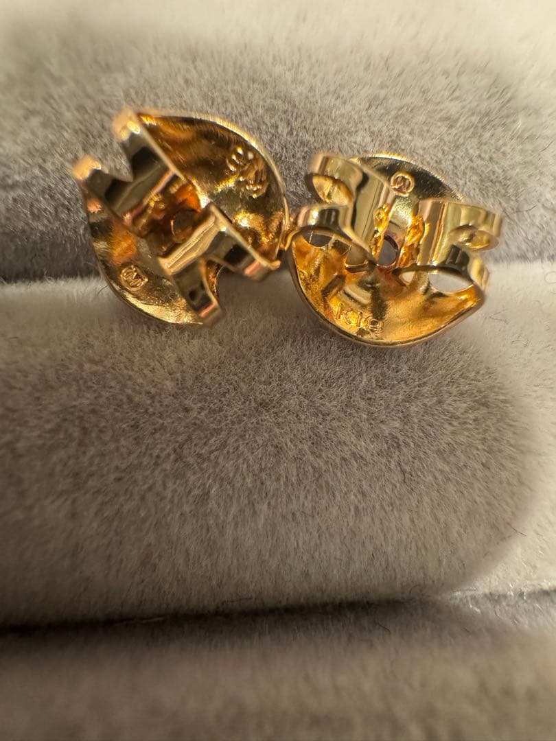 ビ*バ様 MIKIMOTO K18 ゴールド ベビーパール 三日月ピアス ミキモ