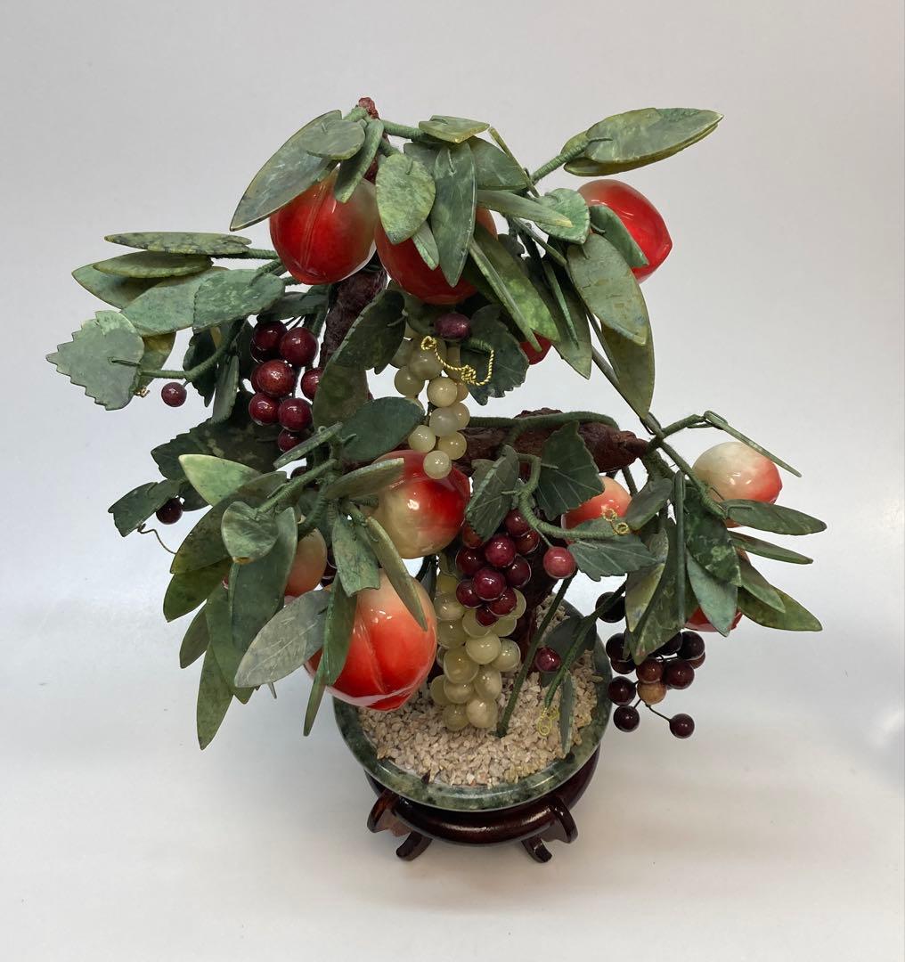 中国美術　天然石　玉石盆栽