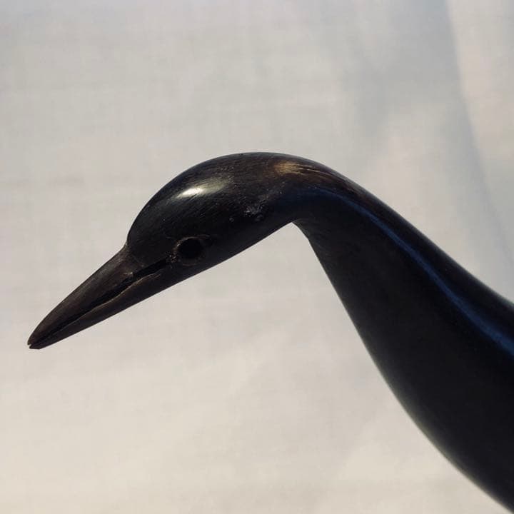 激レア　19世期フランスアンティーク　手彫牛角鳥のオブジェ