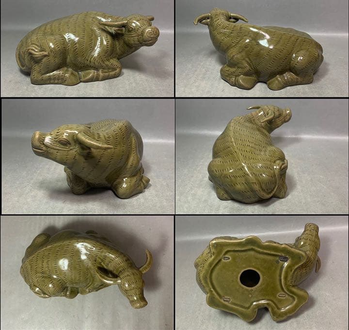 中国 牛置物　f2220606