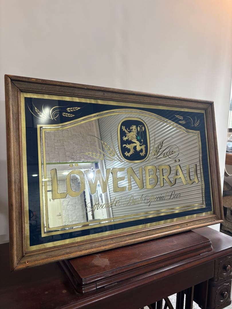 Löwenbräu レーベンブロイ　パブミラーアンティークアメリカンヴィンテージ