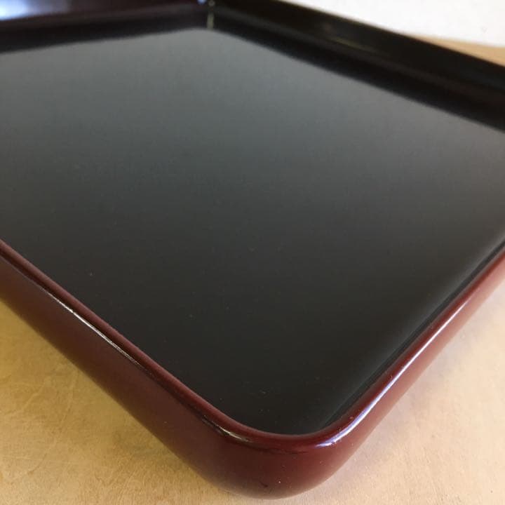 正方形の漆のお盆  5膳セット