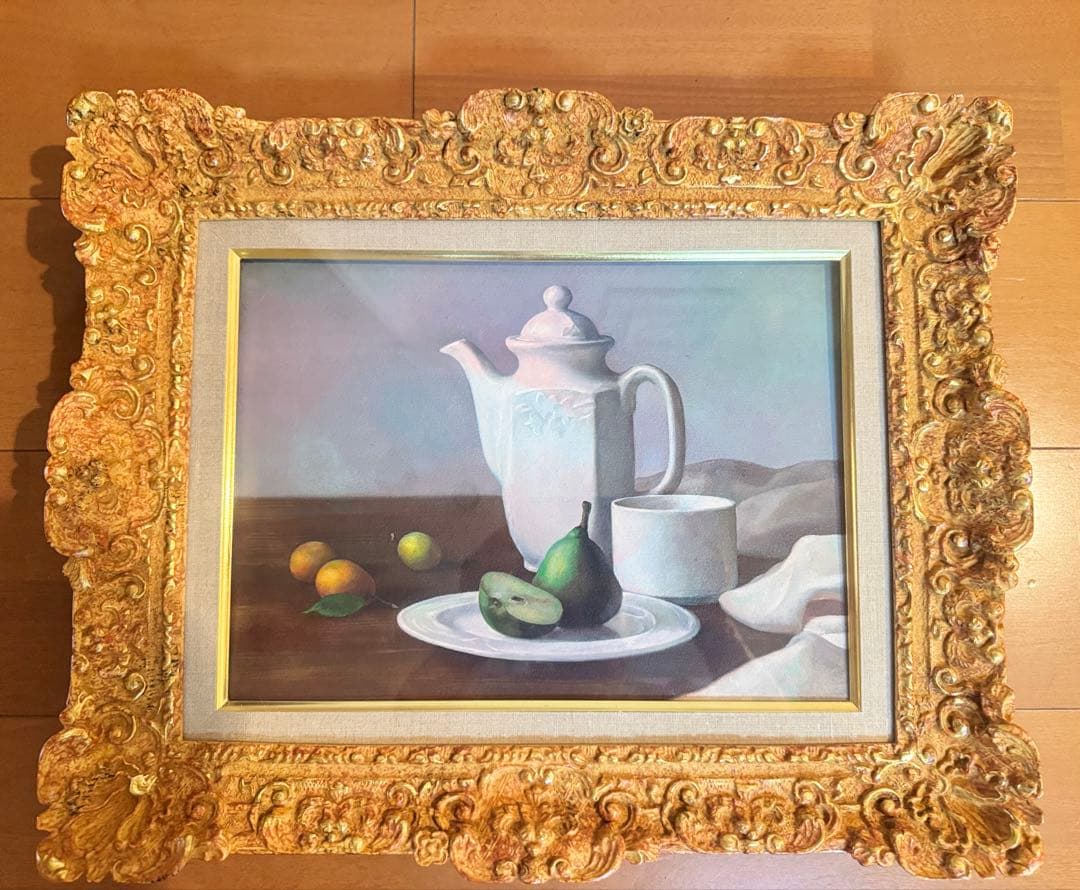 曹以宏　静物画 F4 ティーポットと果物