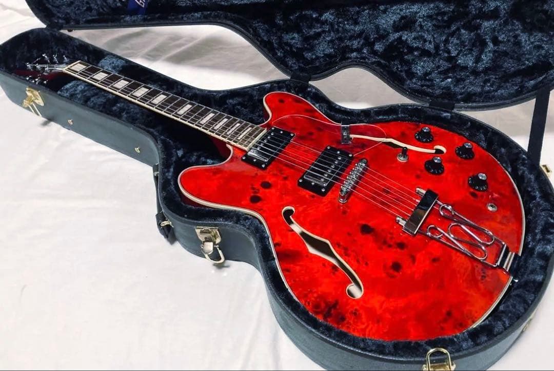 動作良好 GROTE guitar セミアコ―スティックギター レアカラー