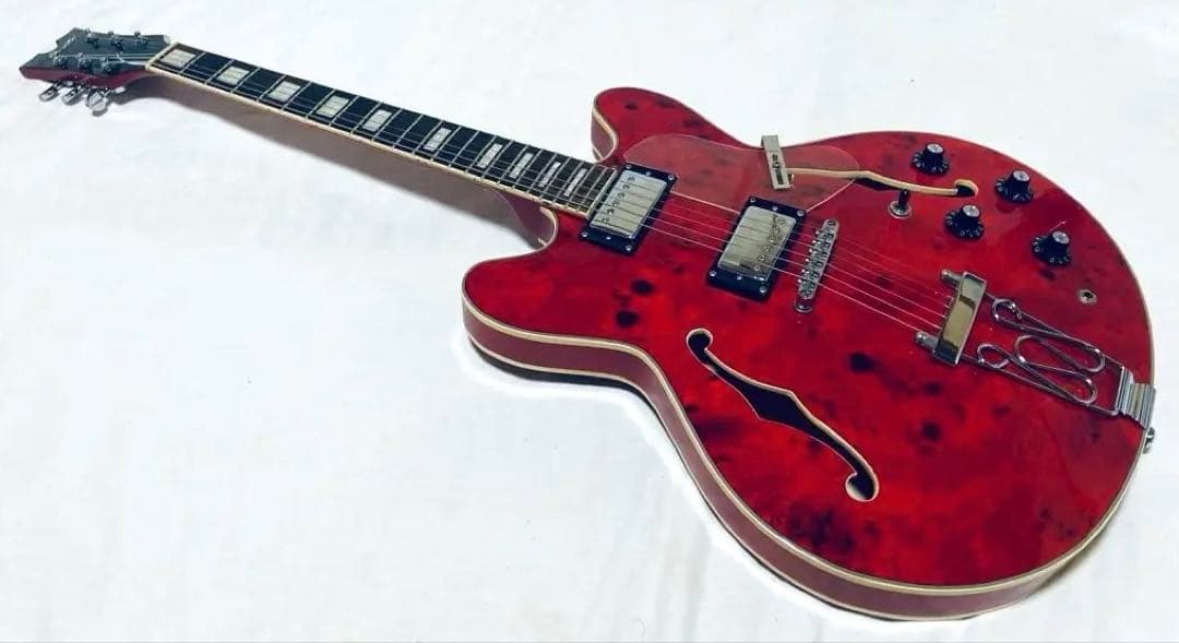 動作良好 GROTE guitar セミアコ―スティックギター レアカラー