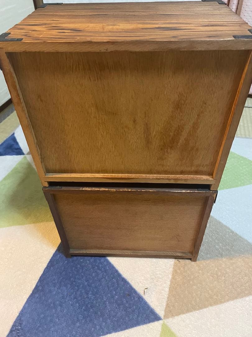 昭和？江戸？アンティークデザイン 木製小物入れ、薬箱✖️2