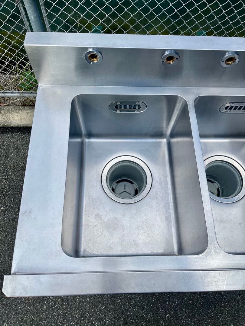 ステンレス2槽ダスト付きソイルドシンク　流し台　1030×600×800